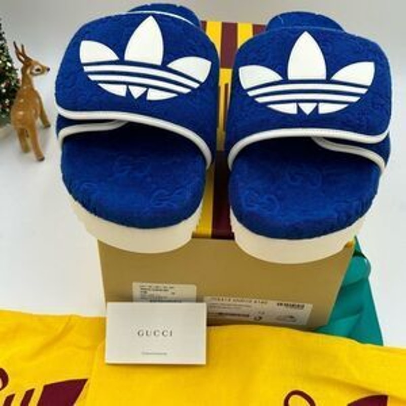 Men’s Gucci X Adidas, slide sandals size 12 made in Italy