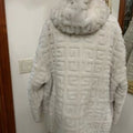 Women's Givenchy reversible dyed lamb fur hooded jacket in 4G pattern 36/4US