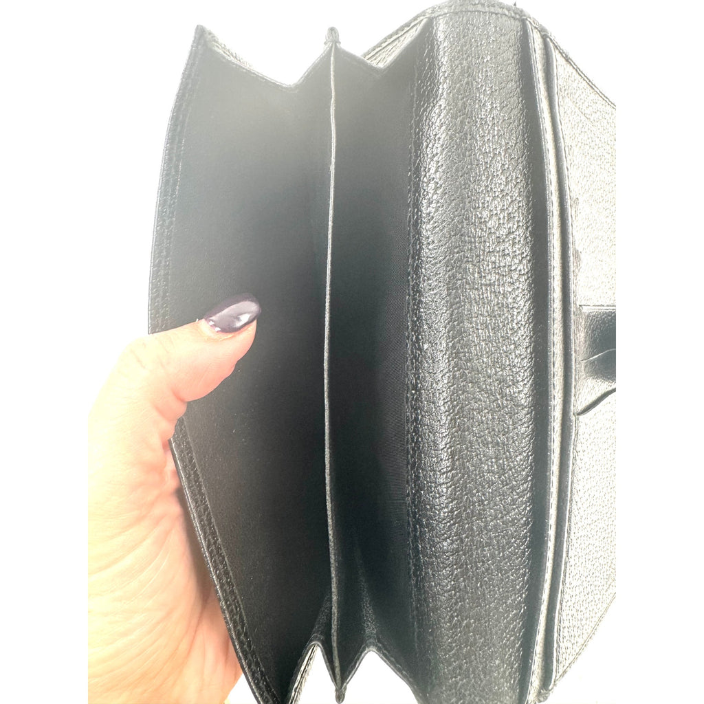 Gucci Black Nylon Canvas Tom Ford Era Monogram Continental Long Wallet