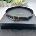 Women's Saint Laurent calfskin YSL logo leather belt size 70 cm/28 inches