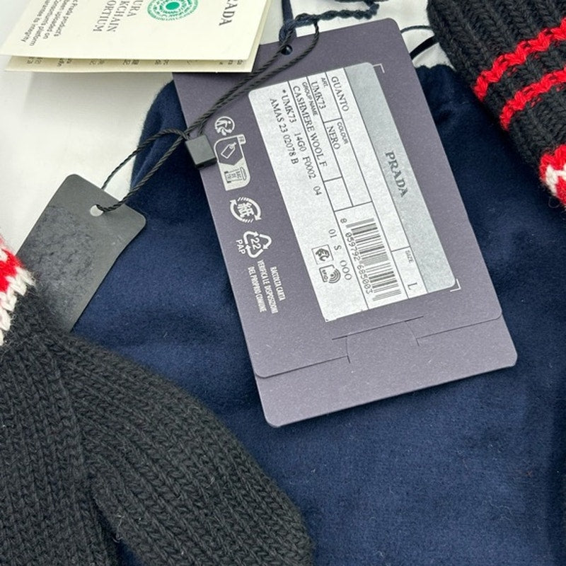 Unisex Prada wool/cashmere knit gloves size large made in Italy