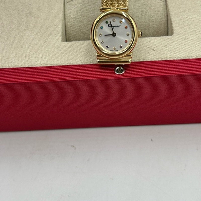 Women Salvatore, Ferragamo Gancini quartz women's gold tone stainless watch
