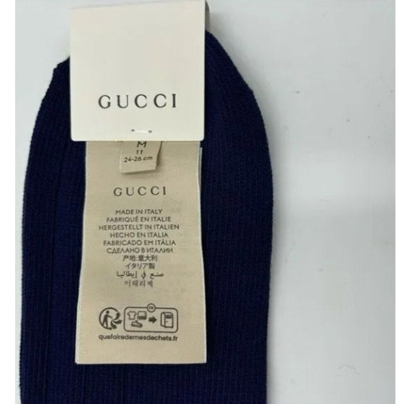 Men's Gucci intarsia logo socks size medium, made in Italy