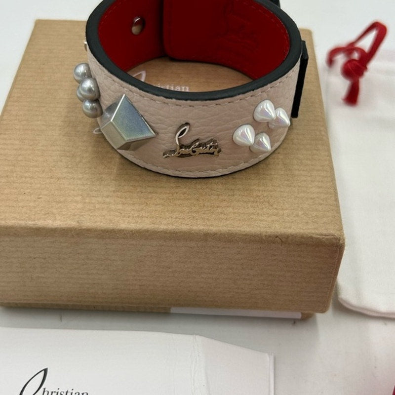 Christian Louboutin Paloma spike embellished leather bracelet. NWT.