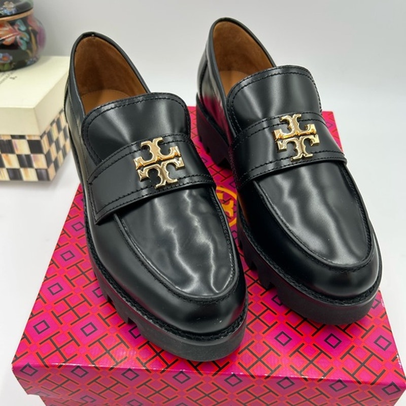 Women's Tory Burch Everly chunky leather loafers size 10.5 US