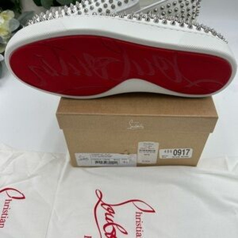 Men's Christian Louboutin spike boat slip on sneaker size 43 made in Italy