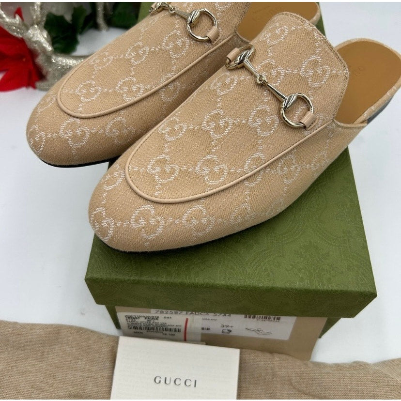 Women's Gucci GG canvas Princetown loafers size 39.5 made in Italy