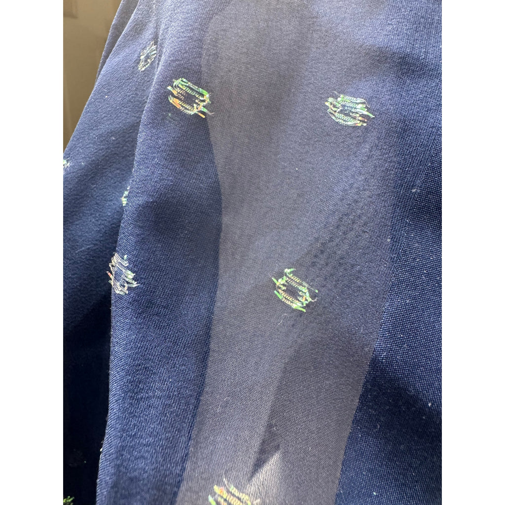 Christian Dior Blue Rare Metallic Flakes Large Shawl Scarf
