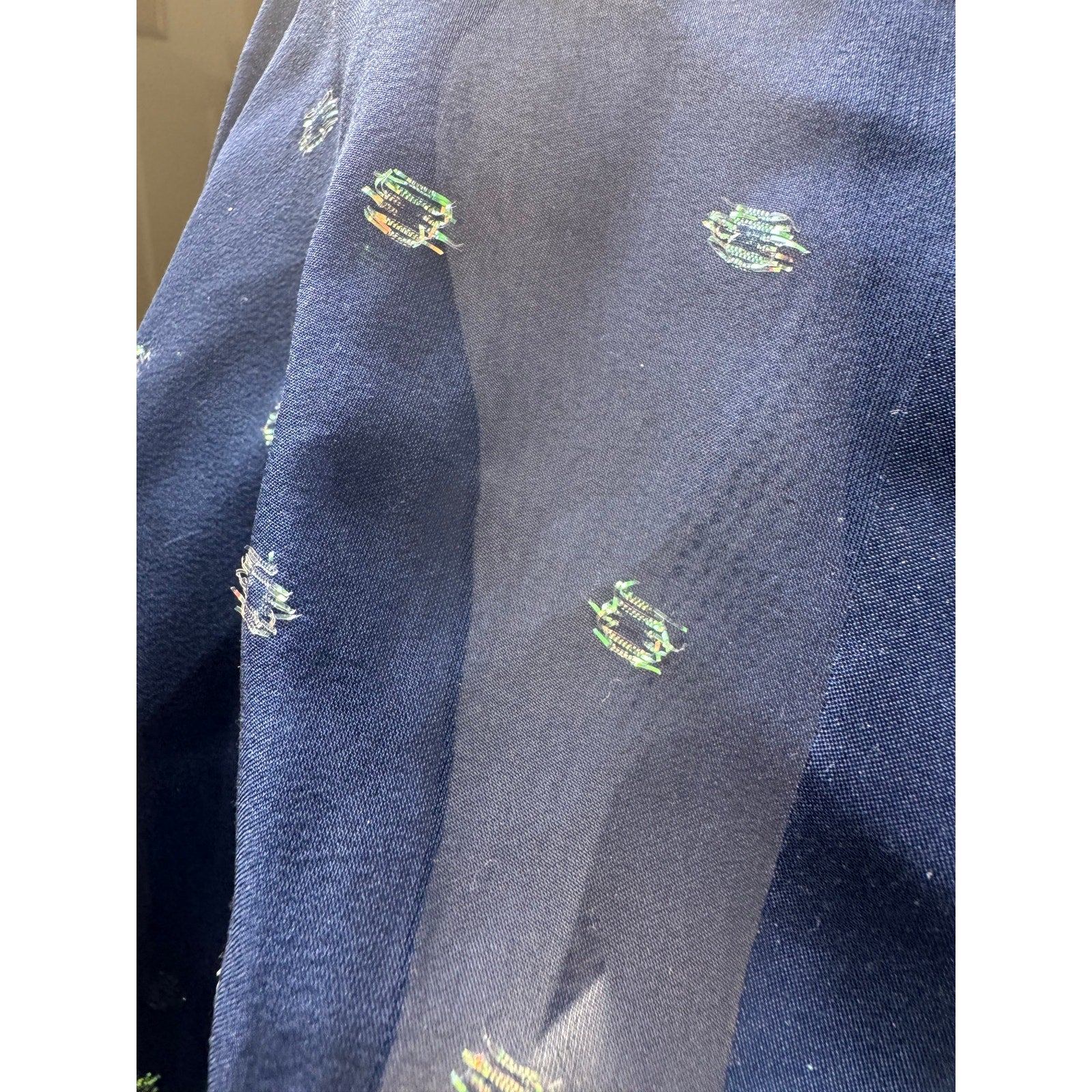 Christian Dior Blue Rare Metallic Flakes Large Shawl Scarf