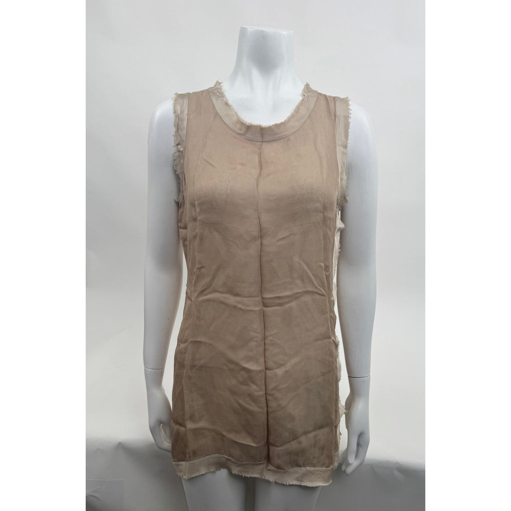 Schumacher Women's Beige Silk Top Size Medium Fits Like A Large