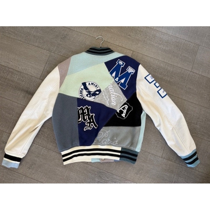 AMIRI Patchwork Leather & Wool Varsity Jacket – NWT – IT 52