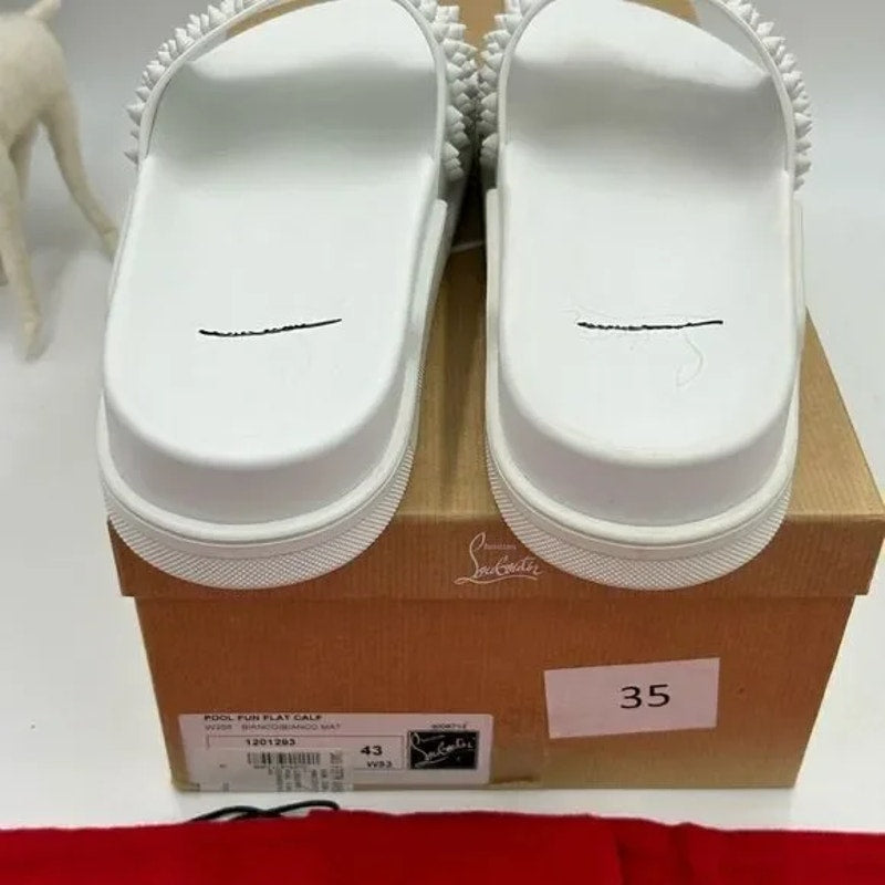 Men’s Christian Louboutin pool fun slides size 43 made in Italy