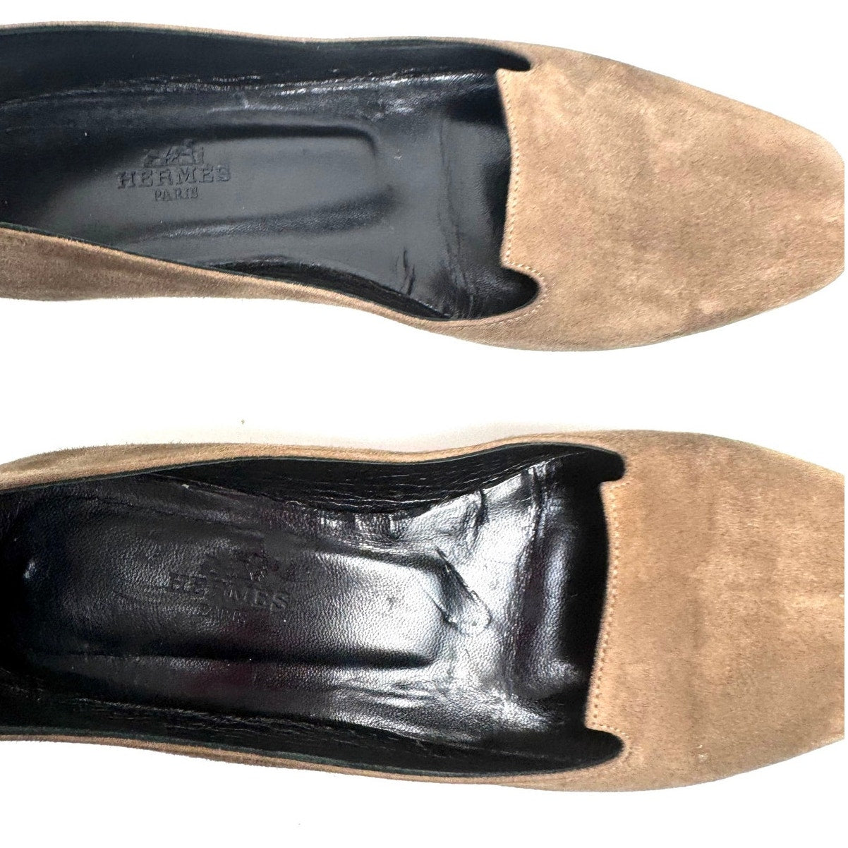 Hermès Women's Olive Tone Suede Flats – Size 36 / US 5.5 Made in Italy