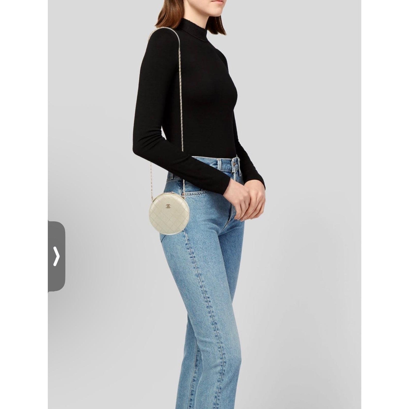 Chanel quilted cc round crossbody bag