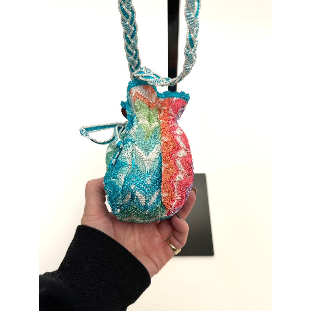 Women's Multicolor Flame Stitch Boho Crossbody Shoulder Bag