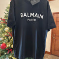 Balmain Paris Black cotton logo T-Shirt for Men size small made in Italy