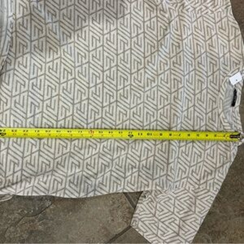 Men's Balmain oversized cotton shirt with printed pyramid monogram size small