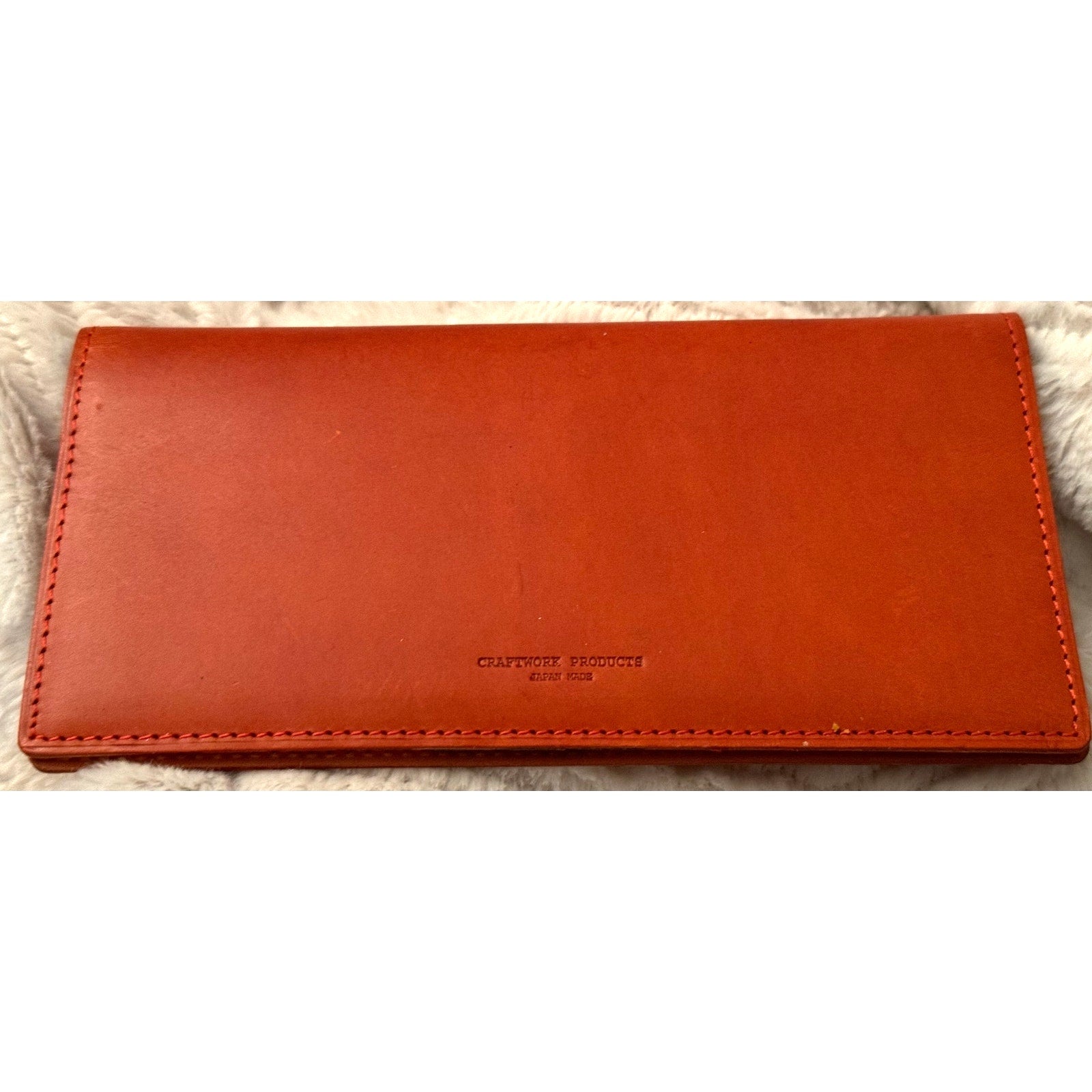 Craftwork Products Japan Made Deep Orange Colorblock Motif Long Wallet