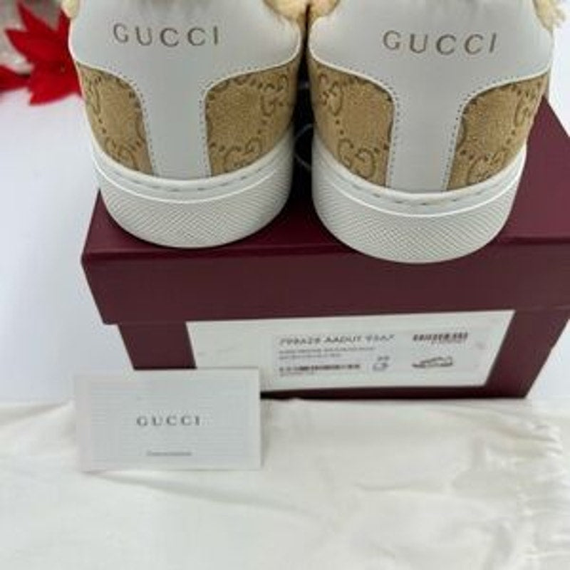 Women's Gucci ace GG suede sneakers with shearling lining size 39 made in Italy
