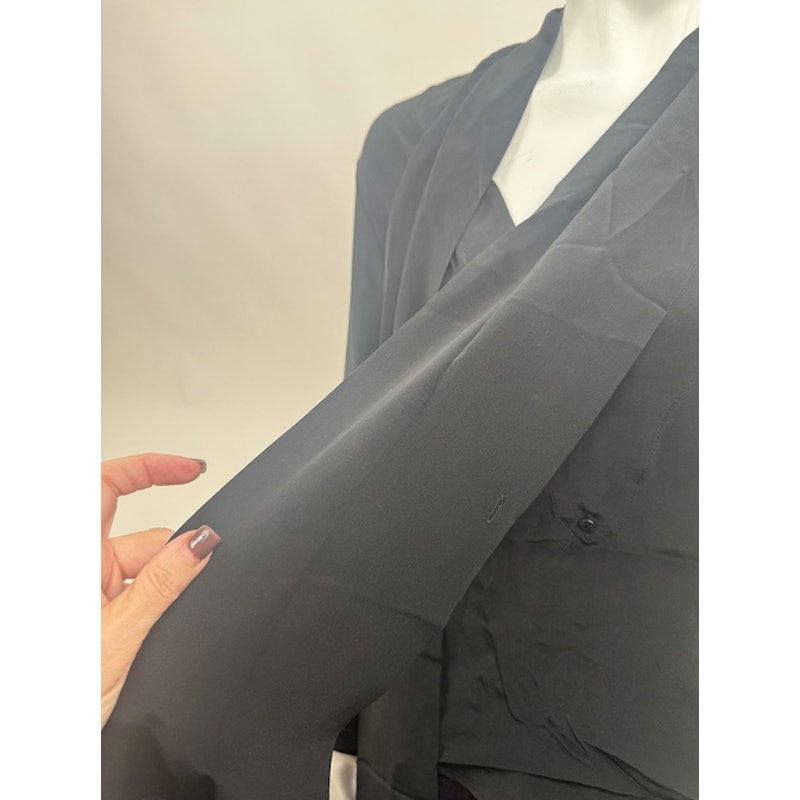 Barbara Bui NWT Black 100% Silk Necktie Designer Blouse Size 38 / US 6