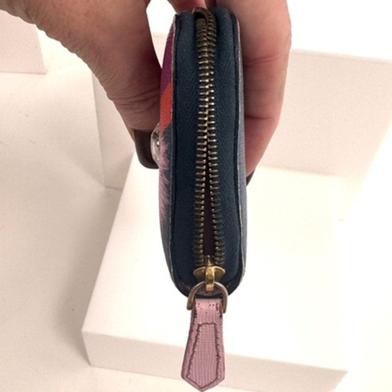 Fendi monster compact wallet, Zeid around blue fuchsia white with crystal eyes