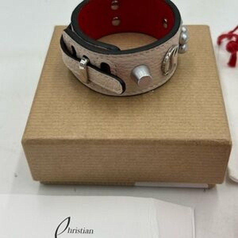 Christian Louboutin Paloma spike embellished leather bracelet. NWT.