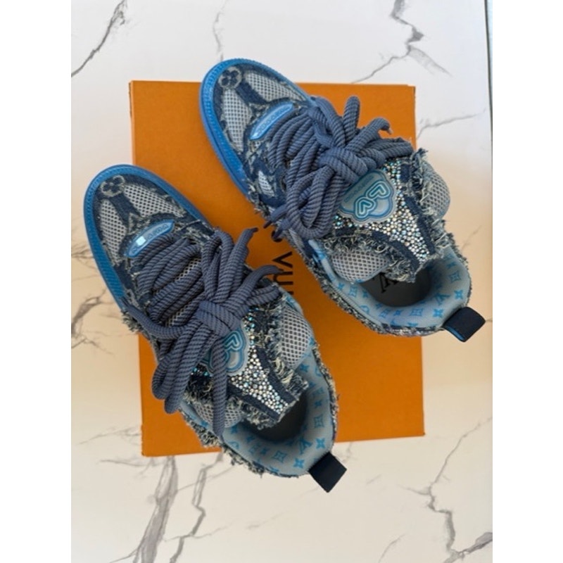 Louis Vuitton Blue Swarovski Monogram Skate Trainers – Men’s LV 8.5 / US 9.5