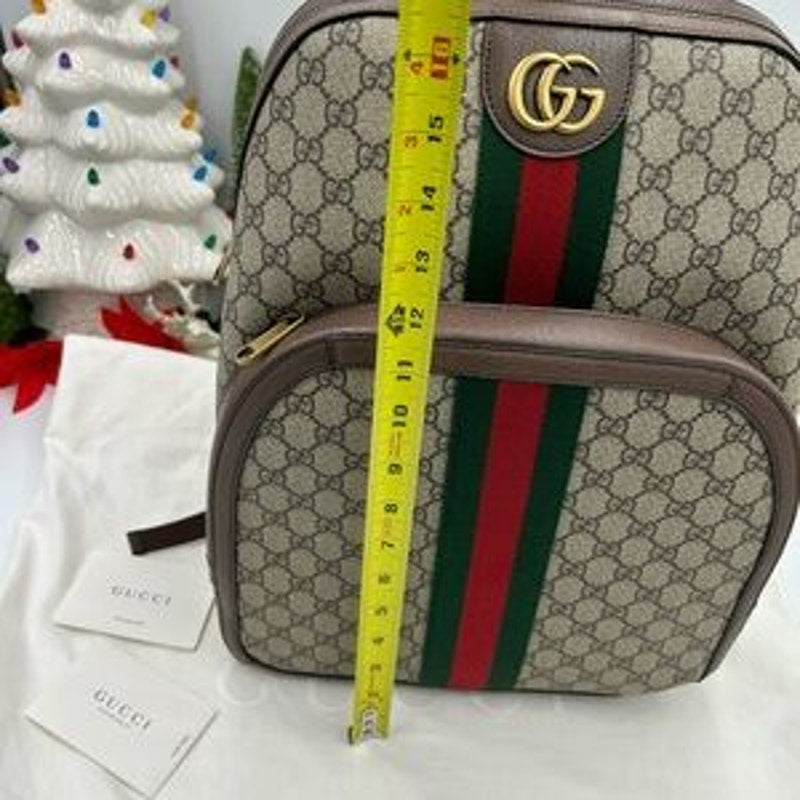 Gucci Ophedia GG Supreme, canvas and leather backpack made in Italy NWT