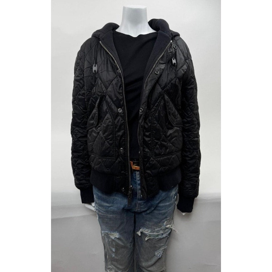 Men's Burberry Black Rare Hooded Reversible Quilted Puffer Jacket Size M