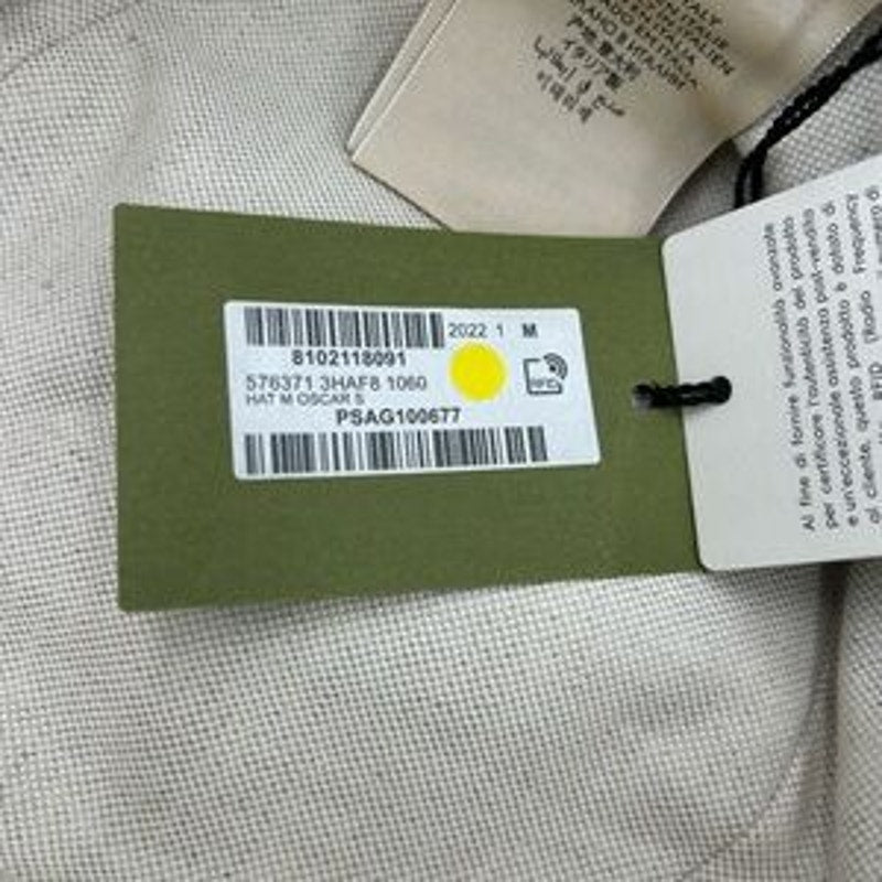 Unisex Gucci, GG denim black/beige bucket hat, size medium, made in Italy