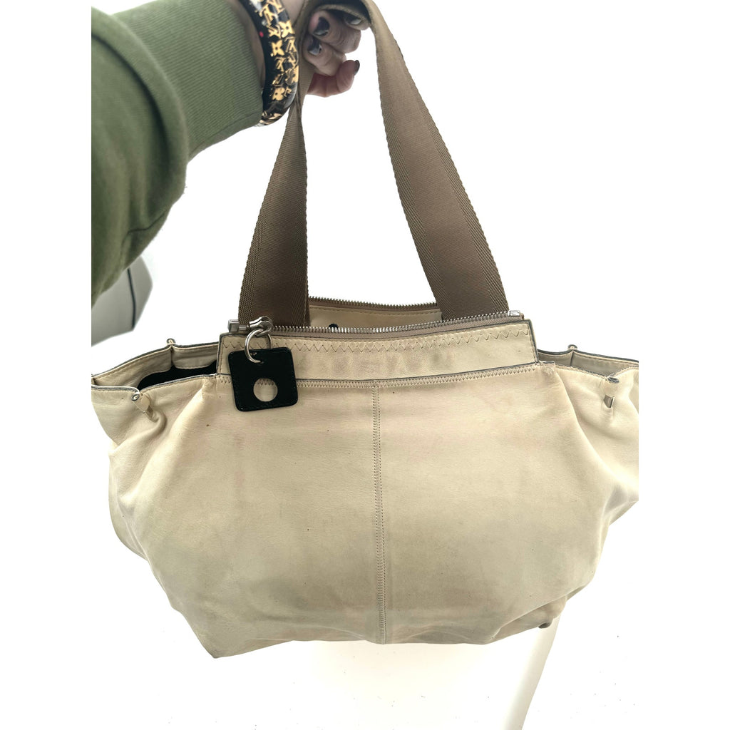 Chloe Cream Suede Leather Hobo Bag