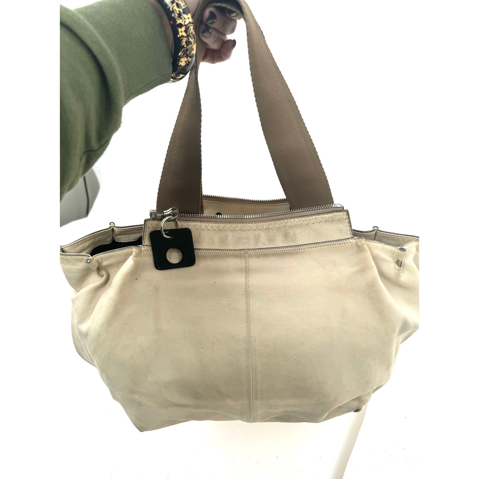 Chloe Cream Suede Leather Hobo Bag