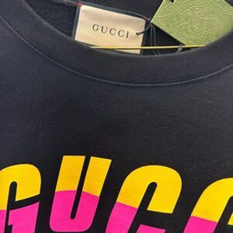 Men's Gucci blade logo print cotton sweatshirt, size XL made in Italy