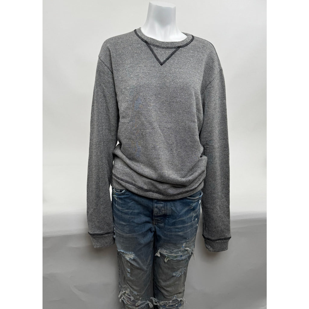 Mens Maison Margiela Wool Blend Leather Elbow Patch Crew Neck Sweatshirt Size 50