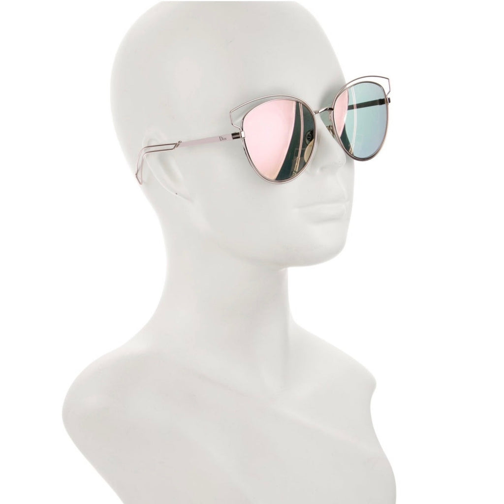 Christian Dior Sideral2 Mirrored Lenses Cat-Eye Sunglasses With Case