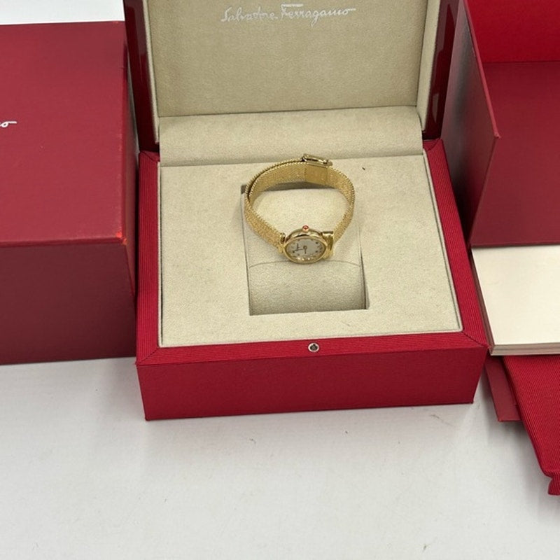 Women Salvatore, Ferragamo Gancini quartz women's gold tone stainless watch