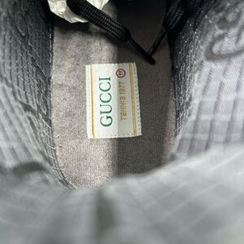 Gucci Men's tennis 1977 Black and Gray High-Top Sneakers size 11 made in Italy