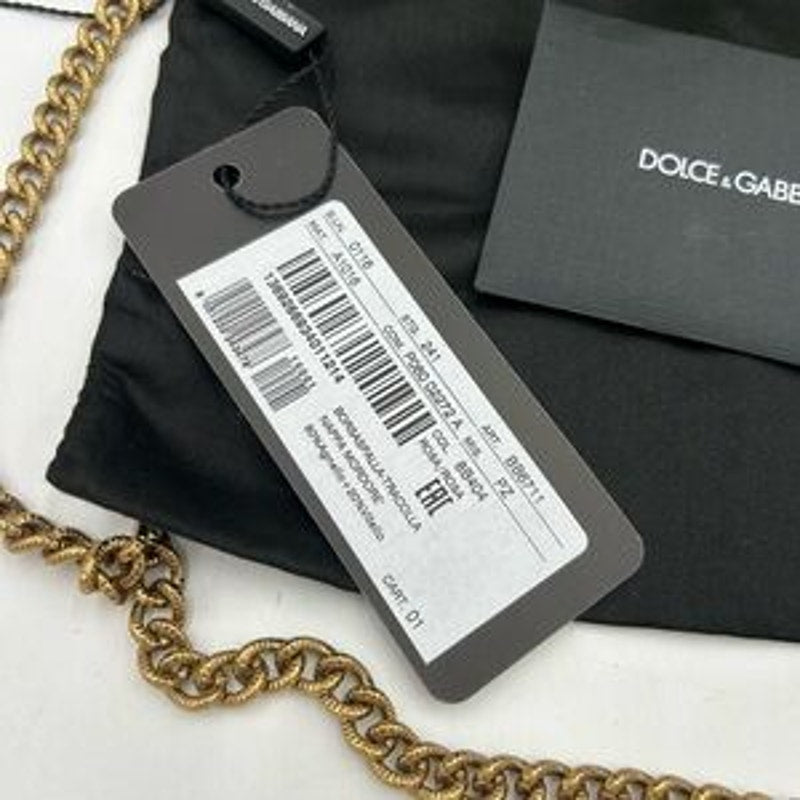 Women's Dolce & Gabanna pink leather top handle bejeweled bag made in Italy