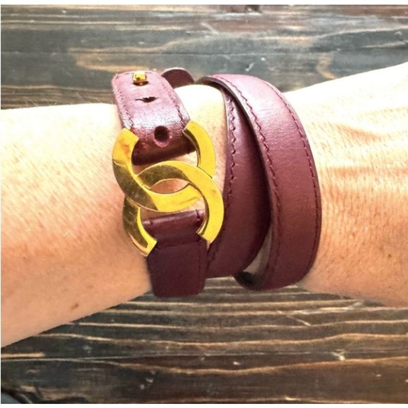 Chanel headband/wrap bracelet/choker/adjustable leather piece. Listing belt only