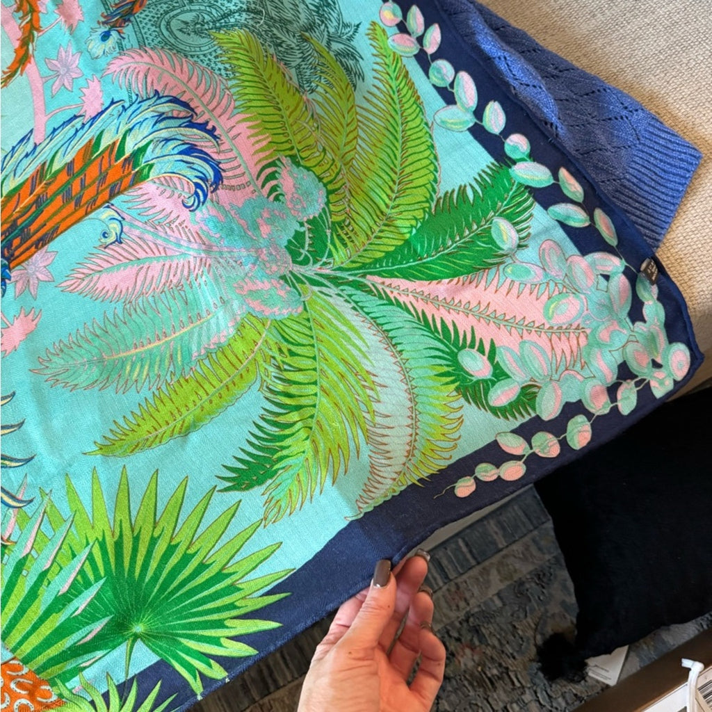 Hermès cashmere, equestrian/jungle themed scarf. Indescribably beautiful piece