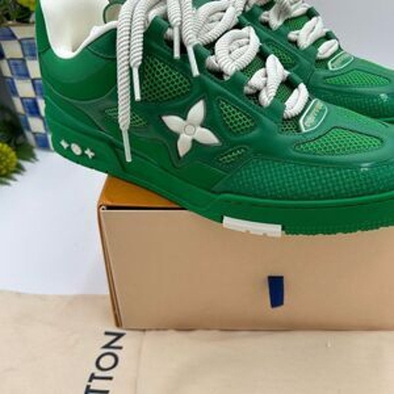 Men’s Louis Vuitton green skate sneakers size 10 fits 12 US made in Italy