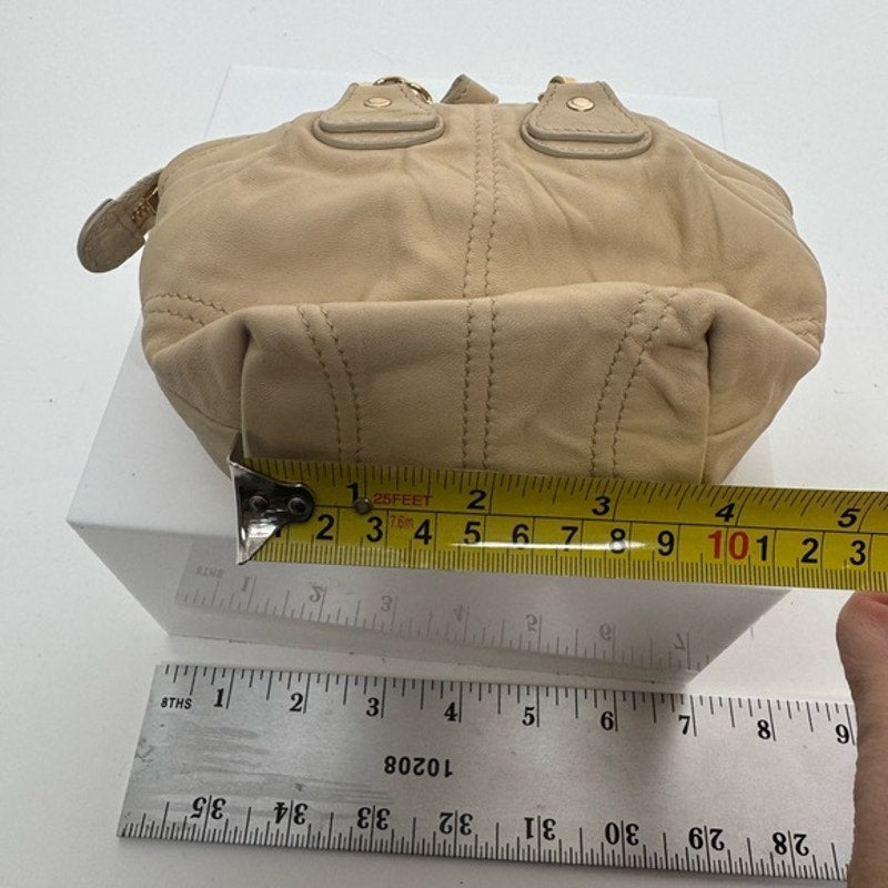 Dolce and Gabbana miniature leather bag with kiss lock, plaque and gold hardware