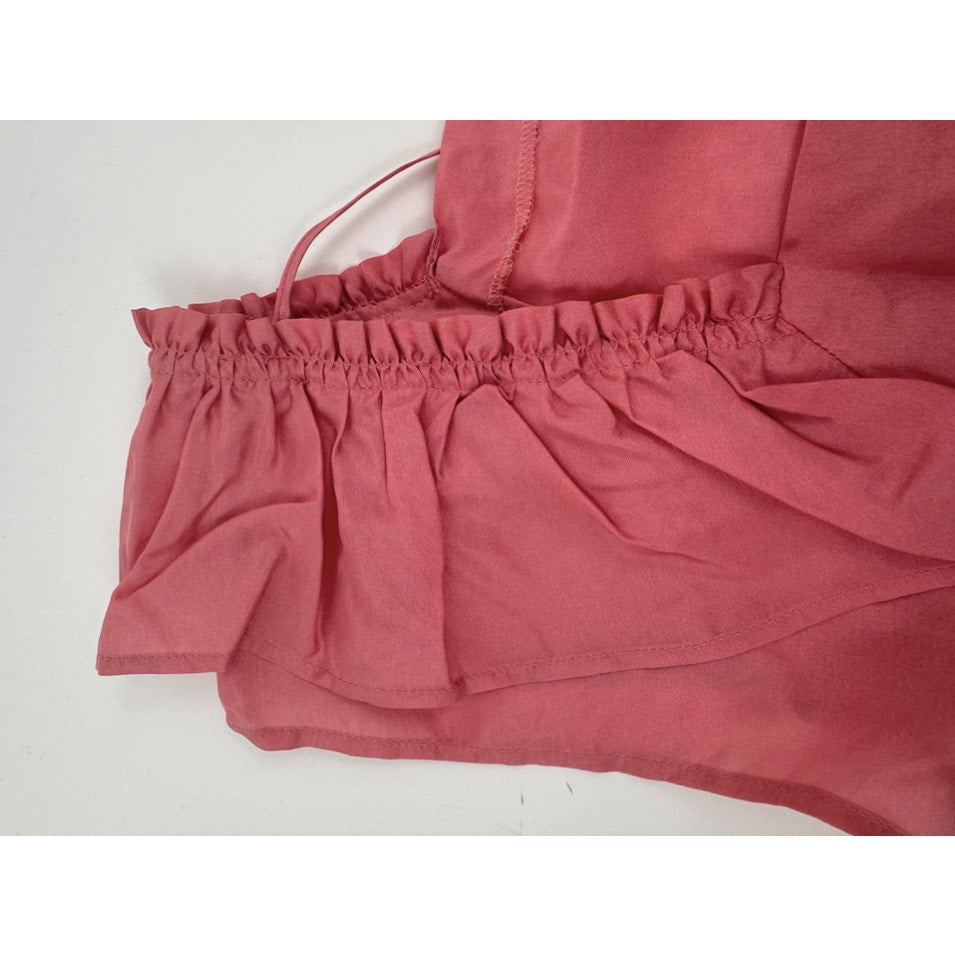 Prada NWT 100% Silk Pink Ruffle Sleeve Blouse Top IT 42 US 6-8 Made in Italy