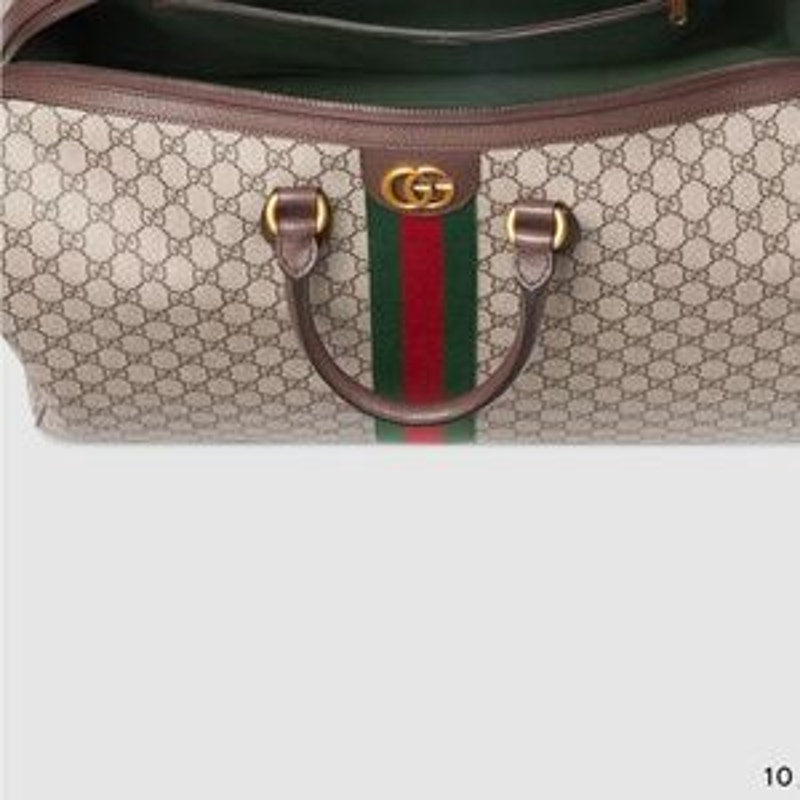 Gucci LARGE Savoy, duffel bag, GG supreme brown and tan, made in Italy NWT