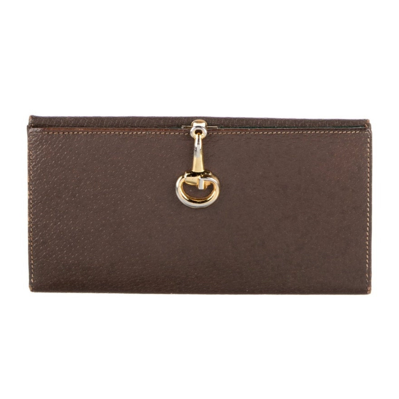 Gucci Vintage Brown Horsebit Accent Bifold Wallet