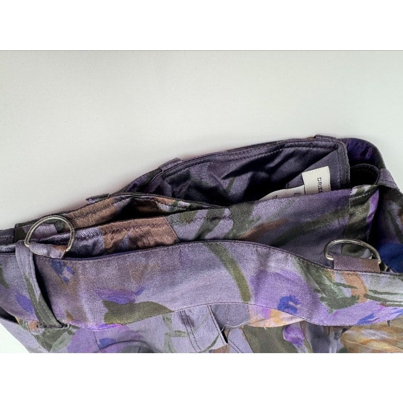 Dries Van Noten Multicolor Silk Floral Belted Utility Skirt Size 38