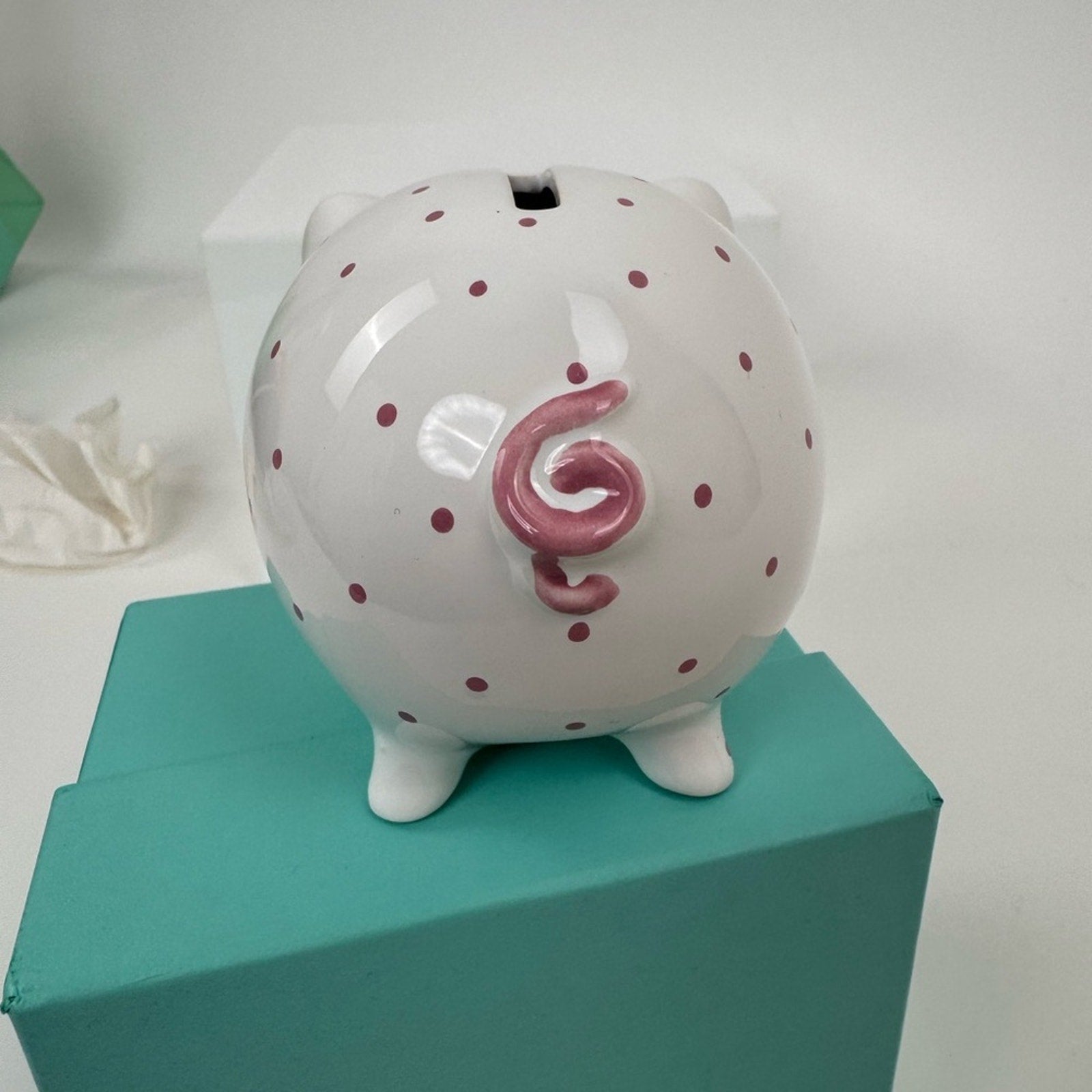 Tiffany & Co.Piggy Bank, NIB, original key and lock w/hallmark painted SOLD OUT