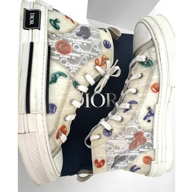 Men's Dior x Kenny Scharf Technical Oblique Patch B23 High Top Sneakers Size 46