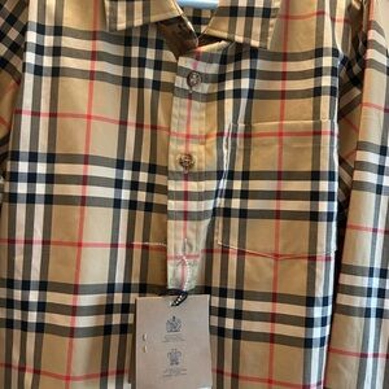 Boys Burberry classic check long sleeve cotton twill shirt, 12 year-old – 152 cm