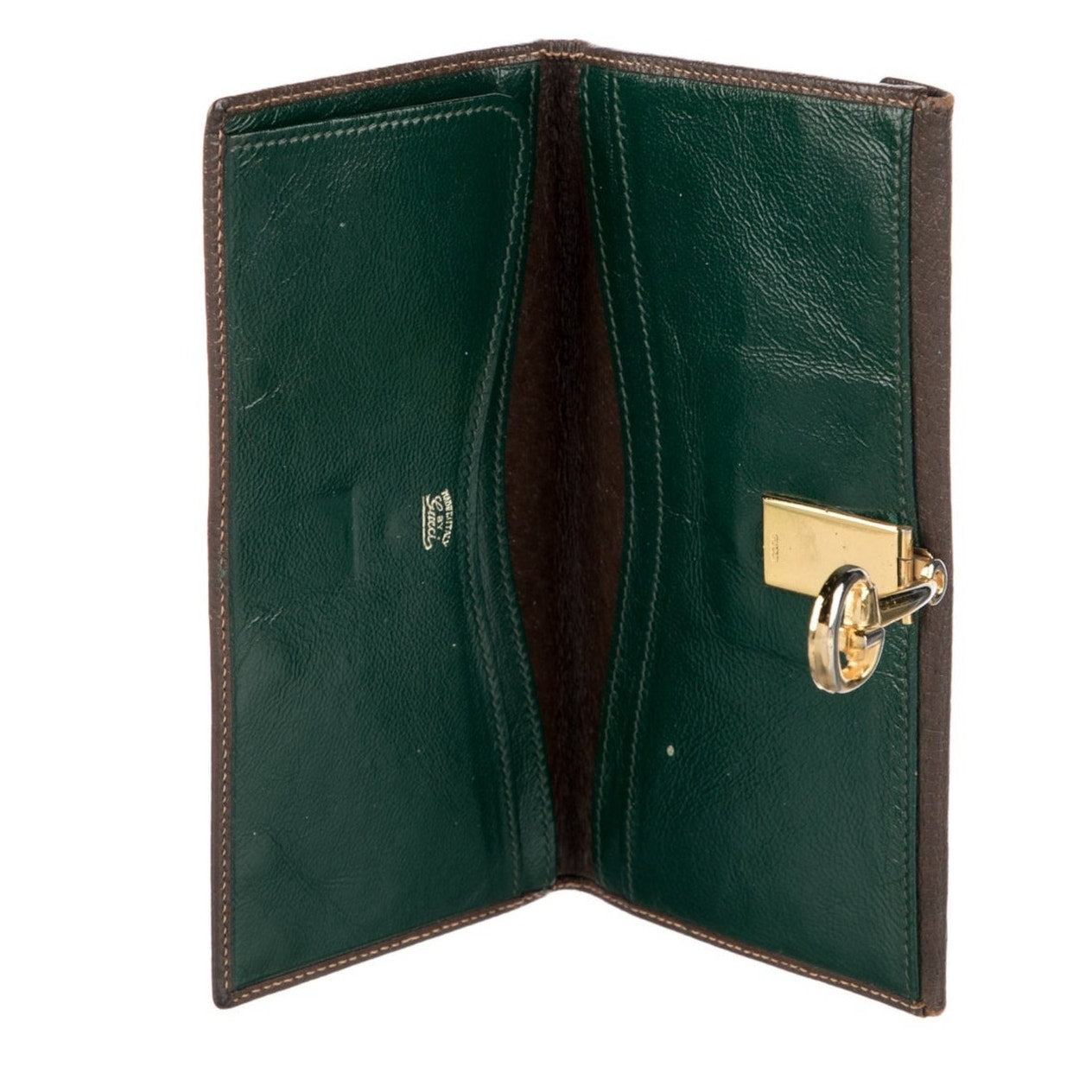 Gucci Vintage Brown Horsebit Accent Bifold Wallet
